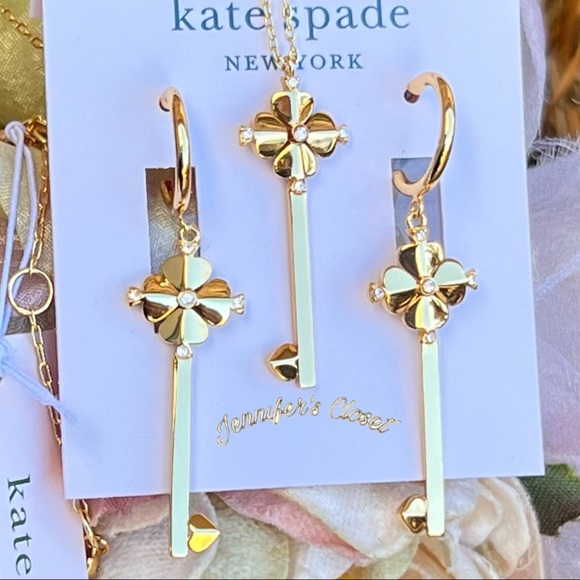 New Kate Spade  Earrings / Flower Key Drop Earrings - Picture 5 of 7